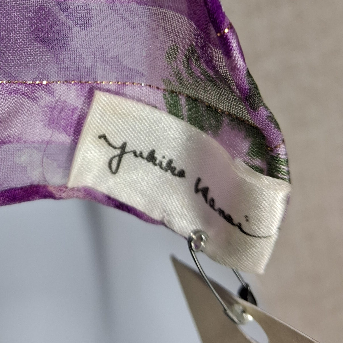 Vintage Designer Floral Silk Scarf by Yukiko Hanai