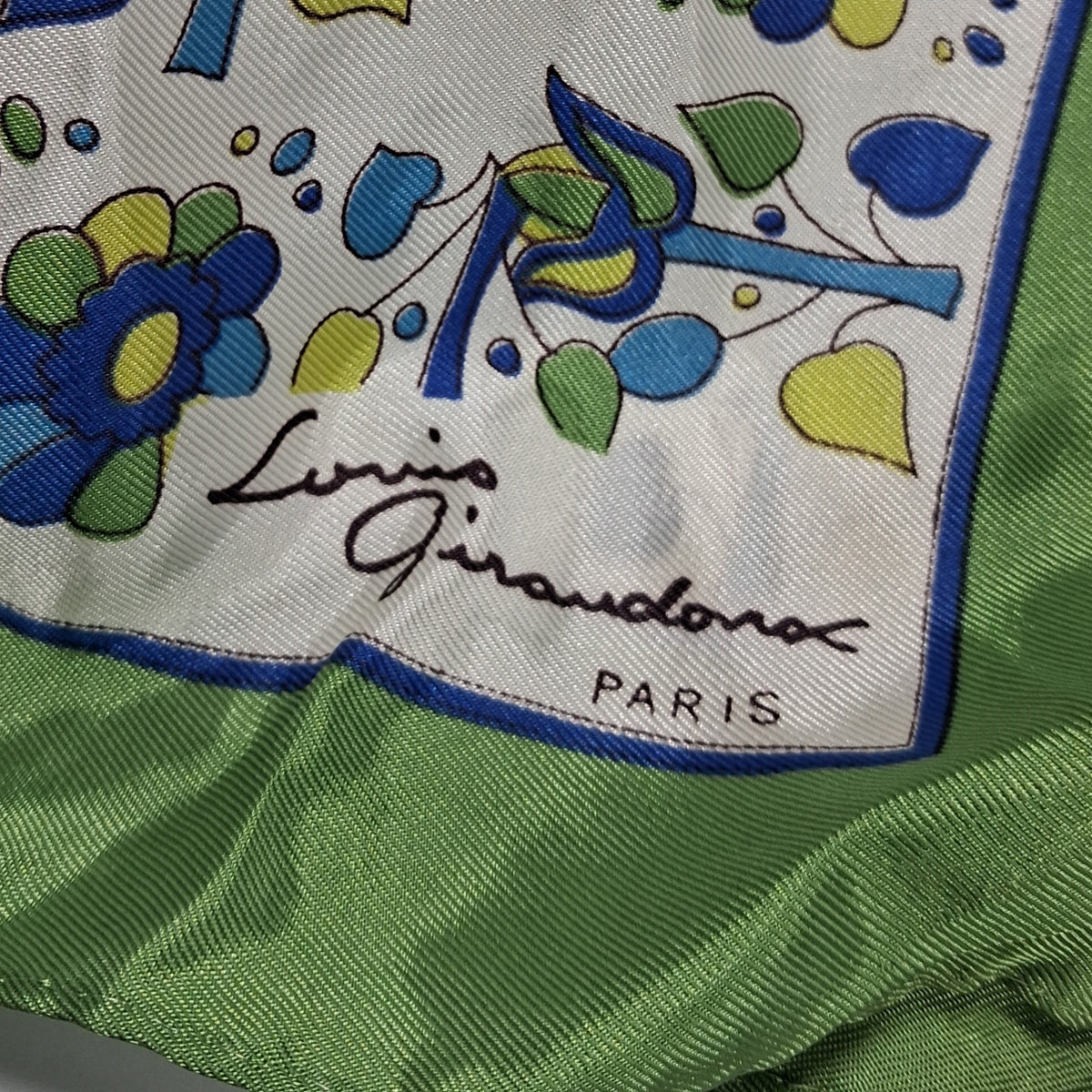 Vintage Designer Silk Scarf by Louis Giraudoux, Paris