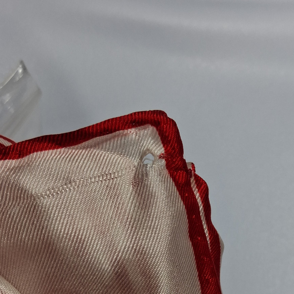 Vintage Silk Designer Scarf in Red and White Candy Stripes by Echo