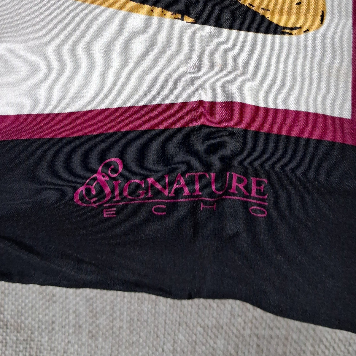 Vintage Silk Designer Scarf: Echo Signature Series in High Heels