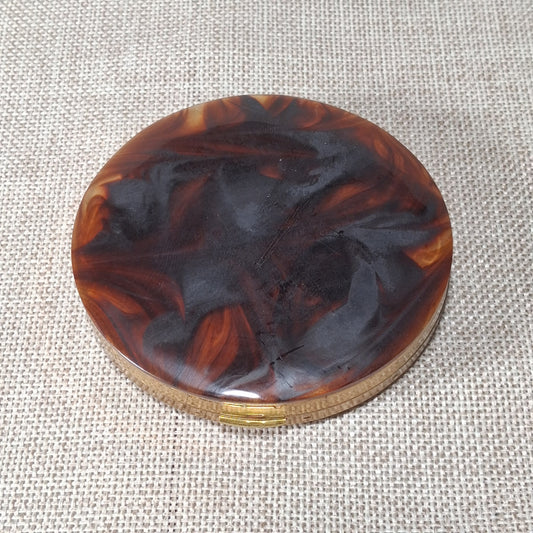 Vintage Tortoise Shell and Gold Compact from HM Bell 5th Ave