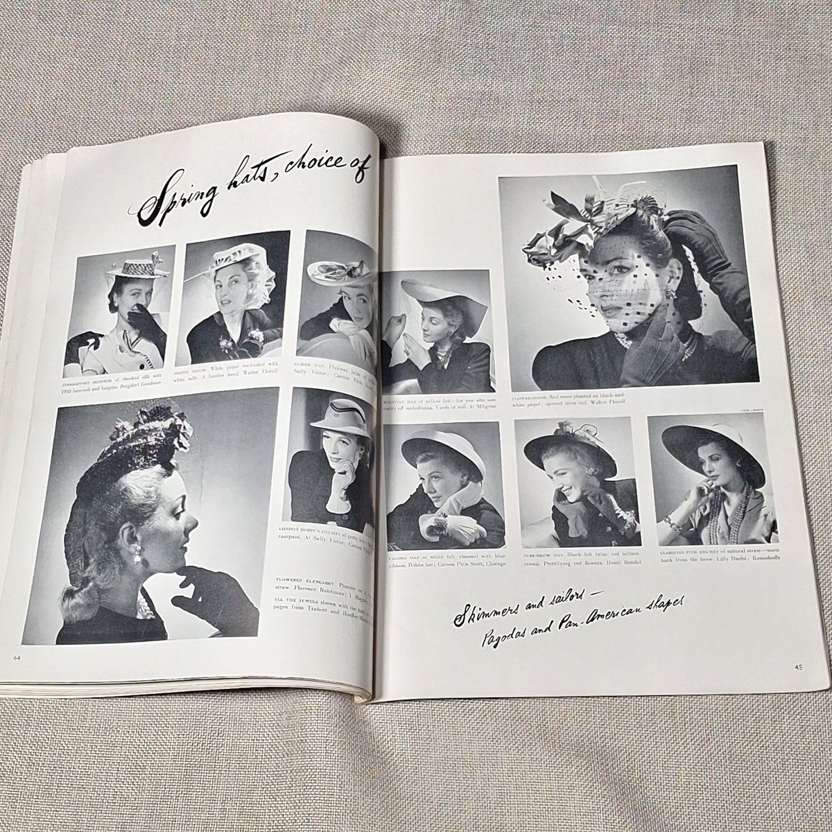 Vintage Vogue Magazine: January 15, 1941: 60 New Hats Featured