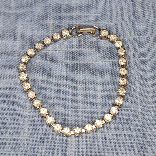1980s Vintage Bracelet with Clear Rhinestones