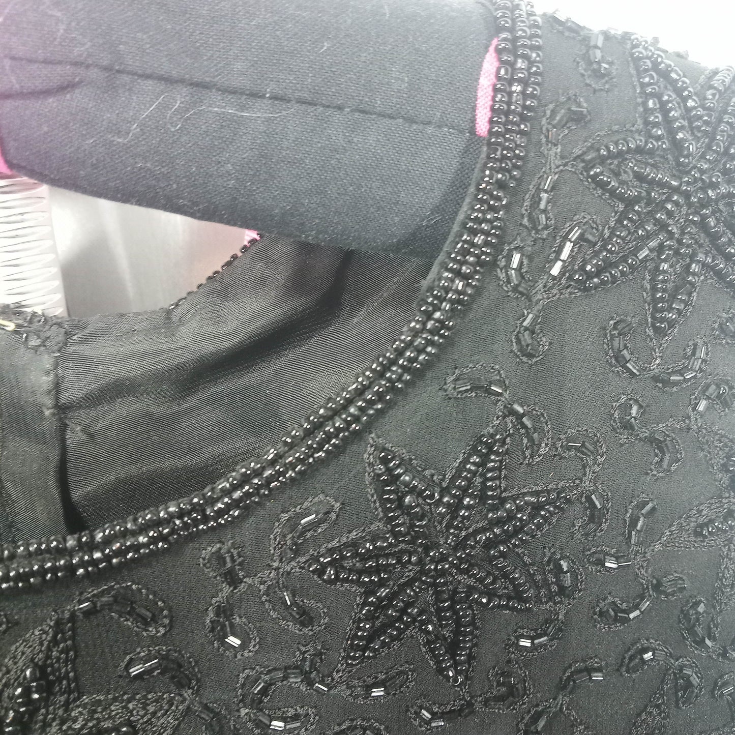 1960's Black Beaded Halter Blouse by Saks Fifth Ave