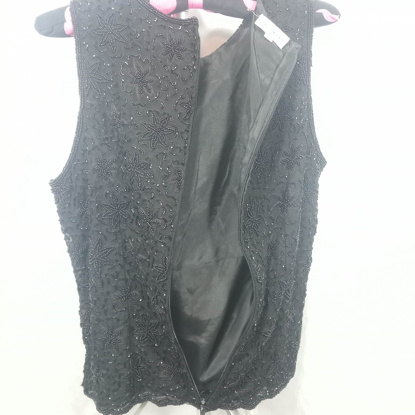 1960's Black Beaded Halter Blouse by Saks Fifth Ave