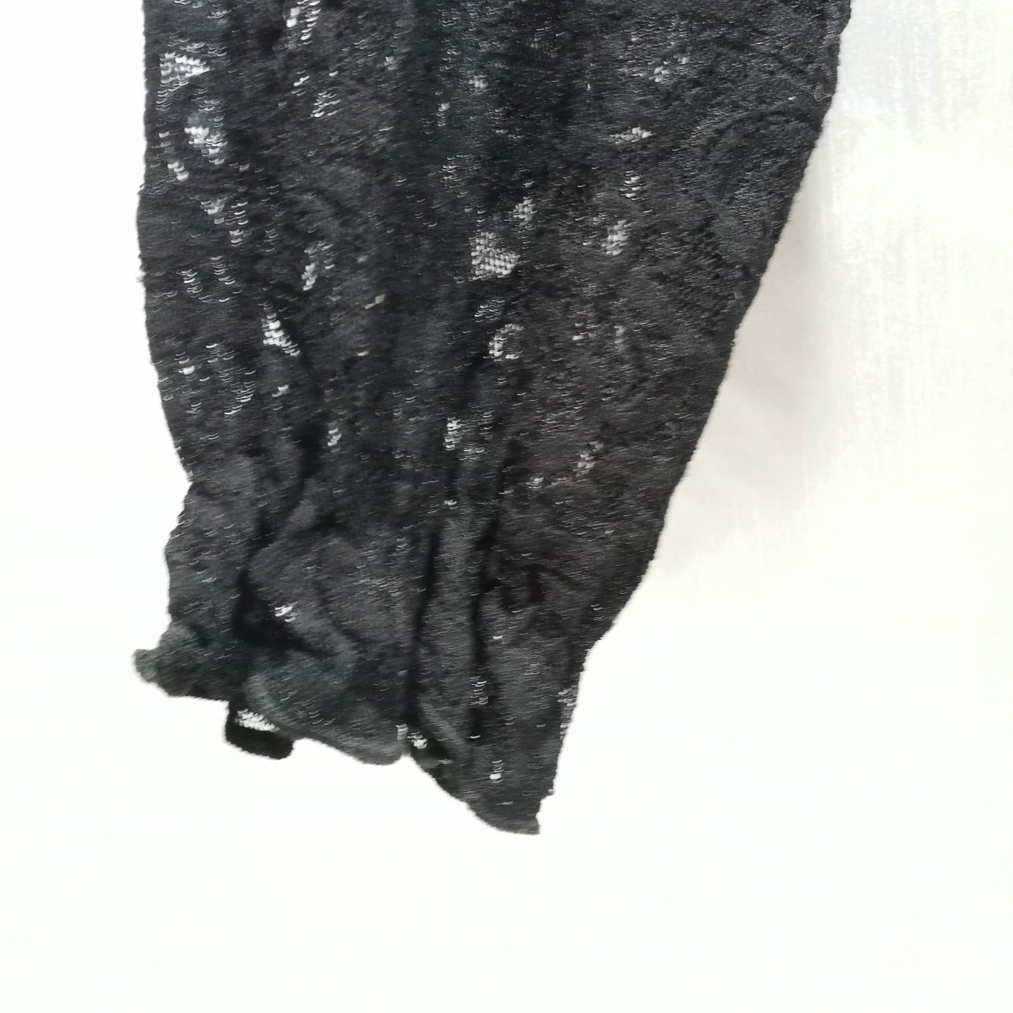 1960's Black Lace Satin Peplum Blouse