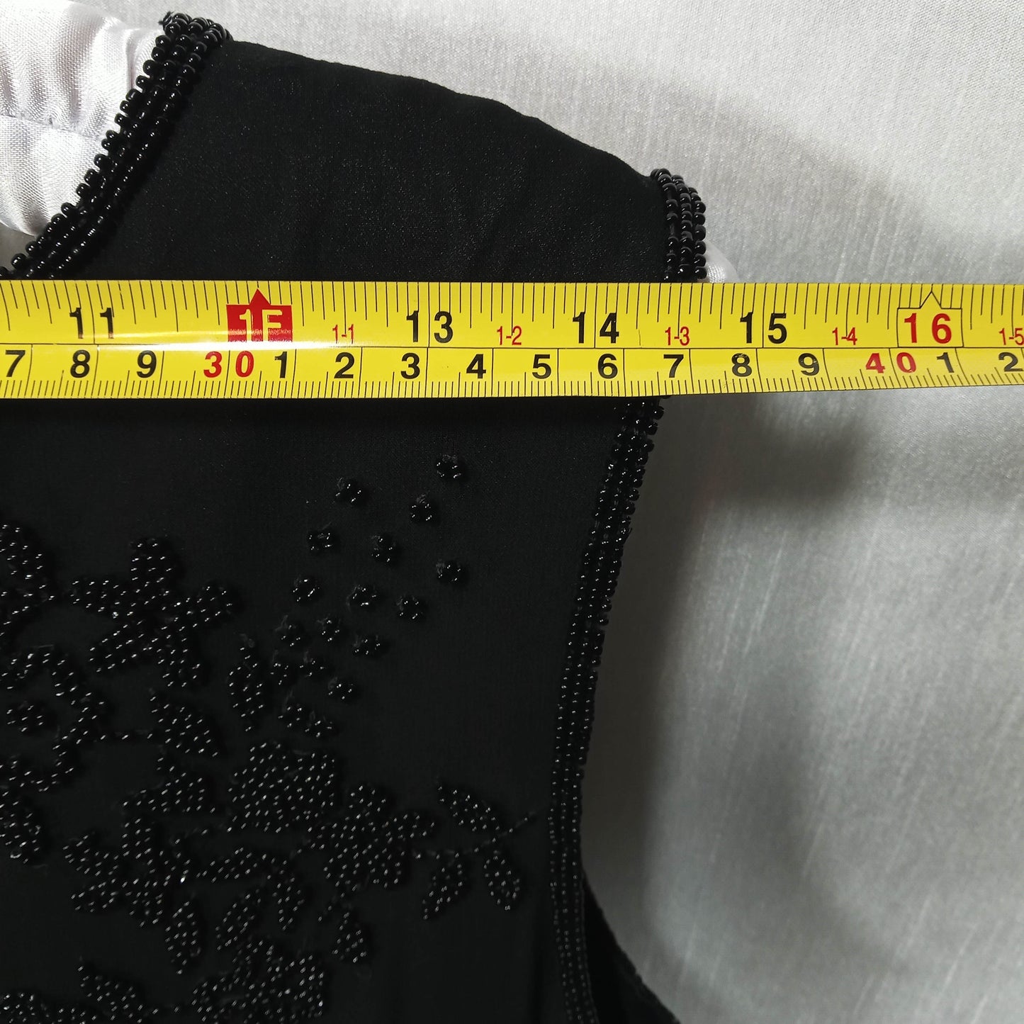 1980's Black 100% Silk Halter Blouse with Black Beading