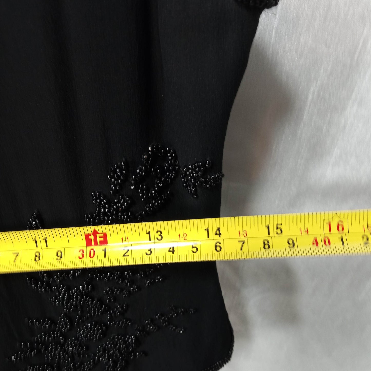 1980's Black 100% Silk Halter Blouse with Black Beading
