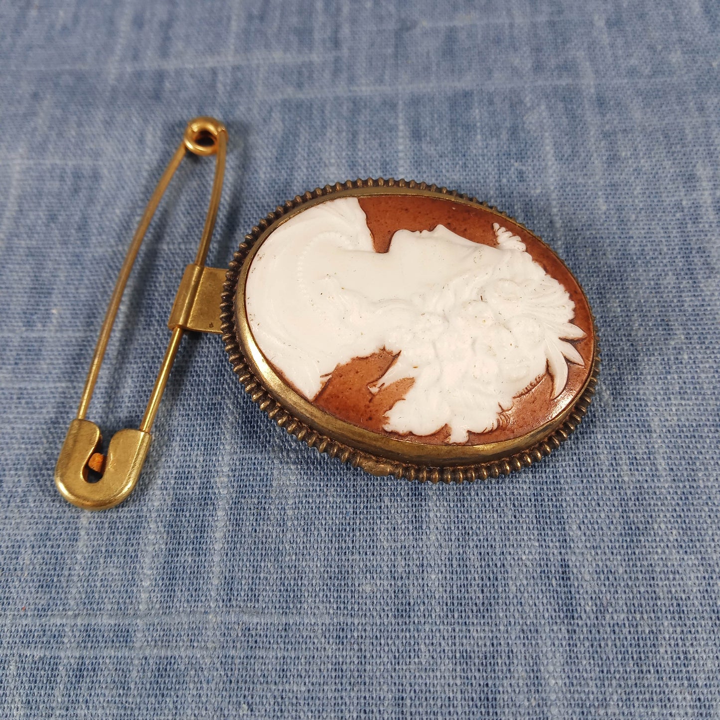 1940s Vintage Cameo Brooch White on Red and Designed to Hide Money