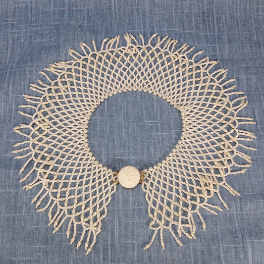 1950s Vintage Pearl Bead Woven Collar with Gold Tone Clasp