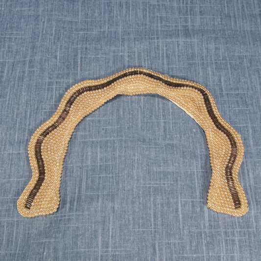 1950s Vintage Hand Beaded Pearl Bead and Silver Collar - Made in Japan