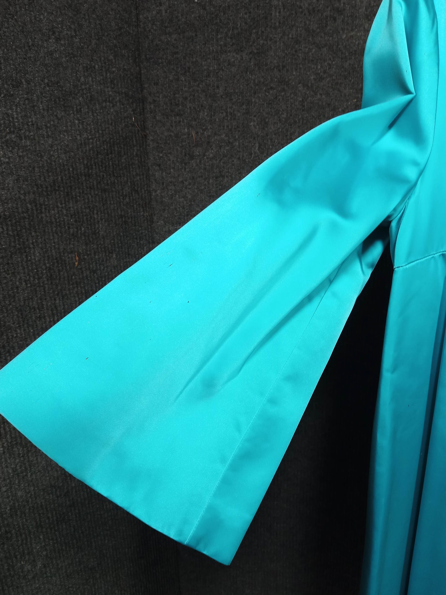 1950's Turquoise Satin Bow Evening Coat