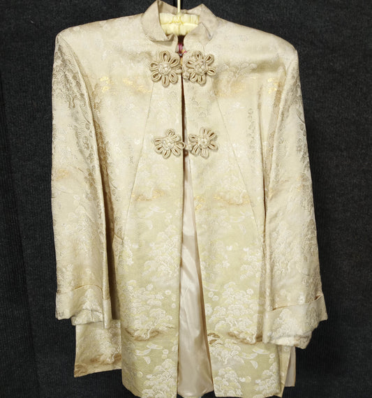 1940's Vintage Gold Brocade Evening Coat