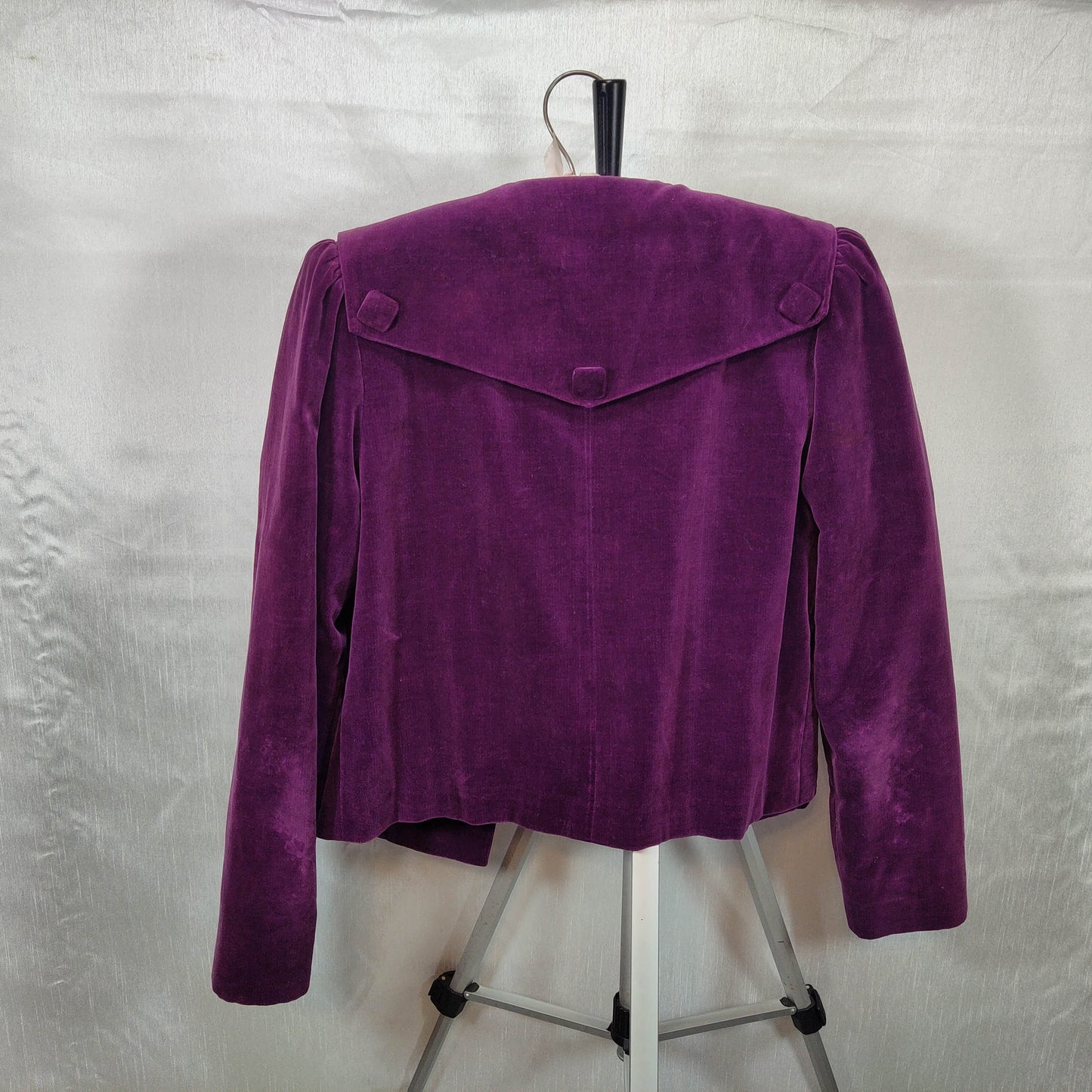 1950's Vintage Magenta Velvet Peter Pan Collar Short Coat