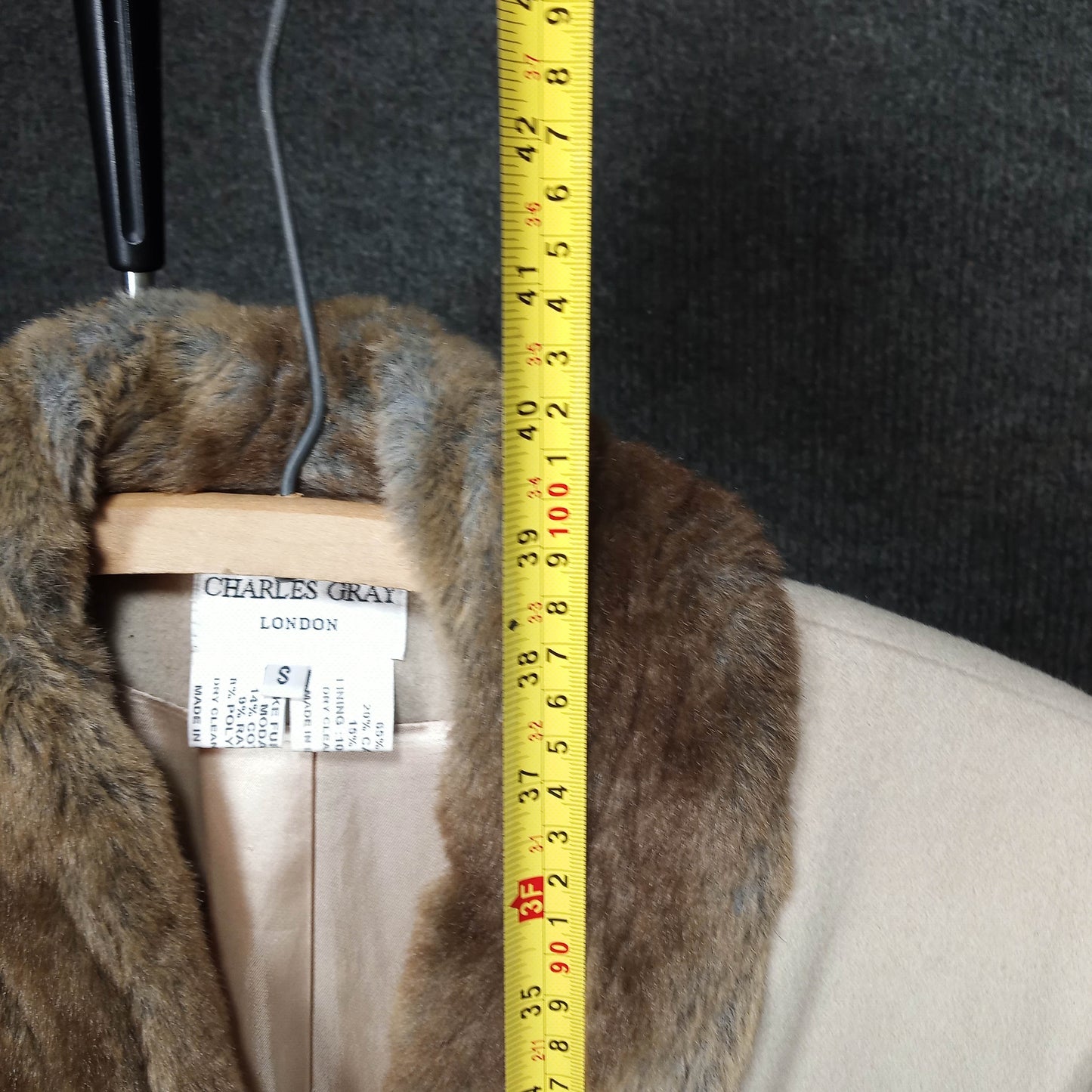 Taupe Faux Fur Collar Coat by Charles Grey