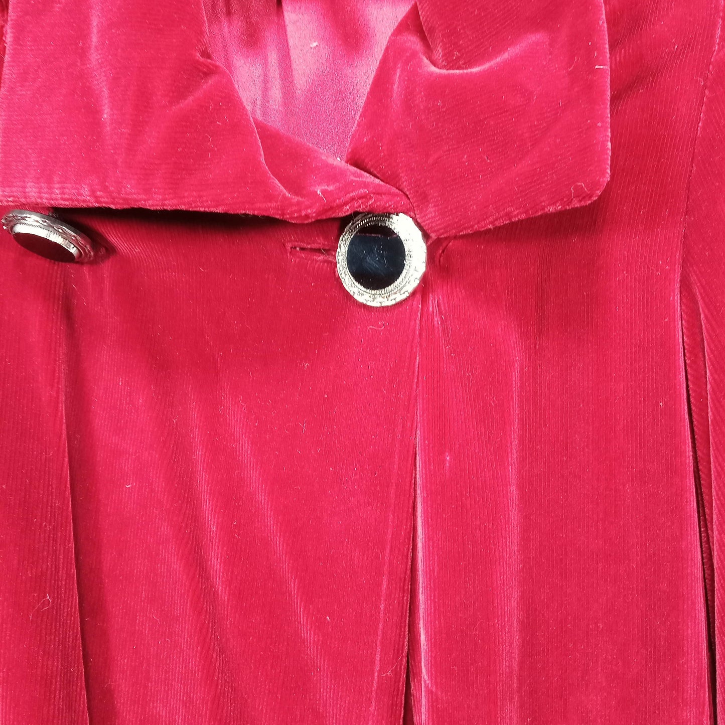 1950's Burgundy Rayon Velvet Bishop's Sleeve Opera Coat