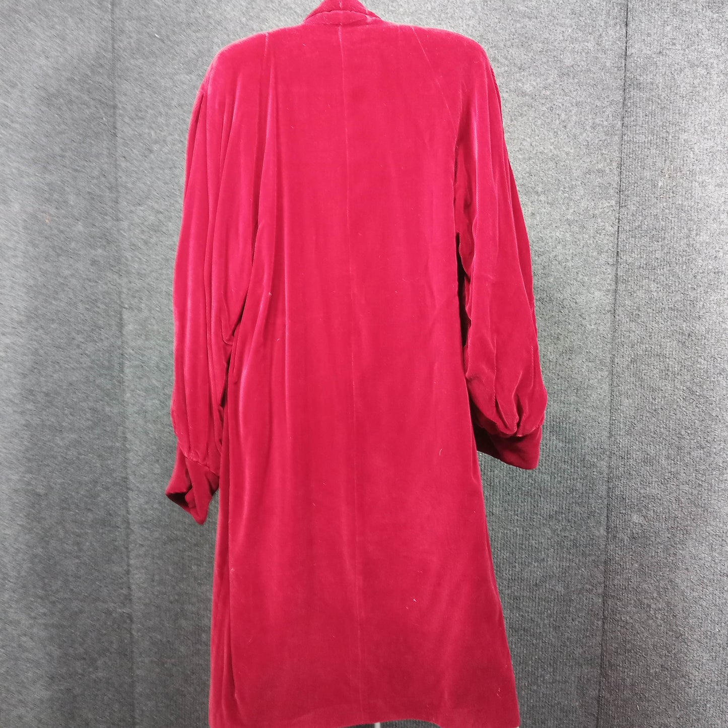 1950's Burgundy Rayon Velvet Bishop's Sleeve Opera Coat