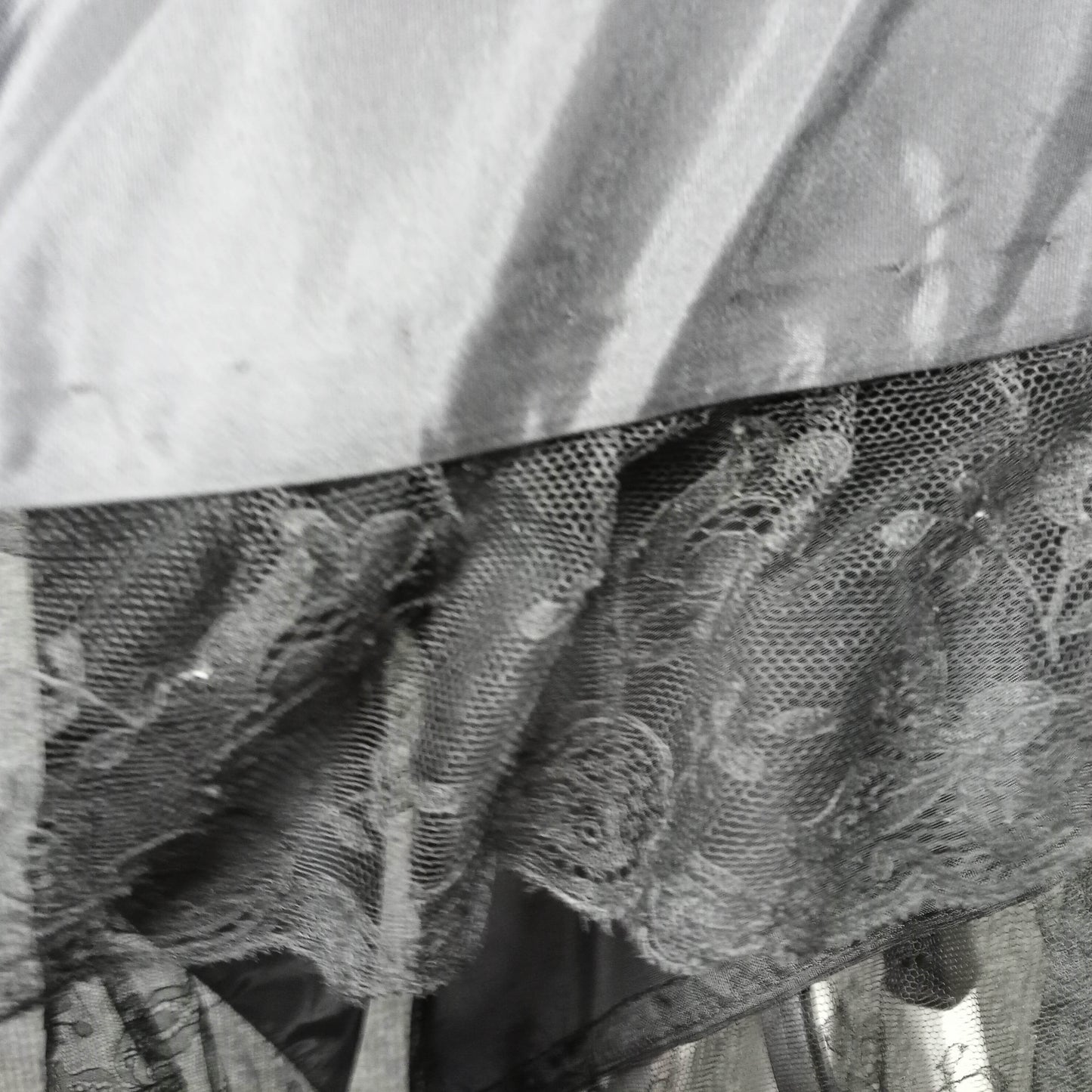 1950's Black Taffeta Cape with Chantilly Lace Trim