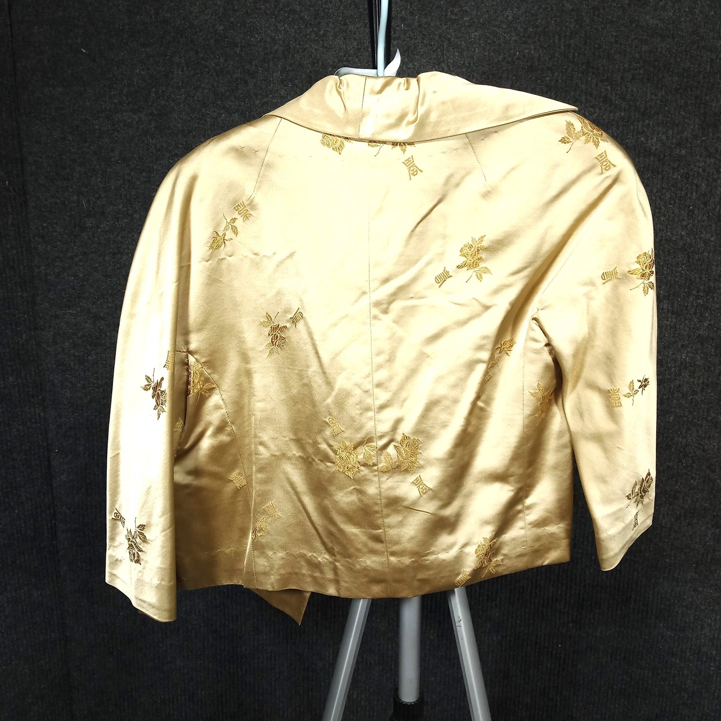1950's Vintage Gold Silk Evening Short Jacket - Needs Love!