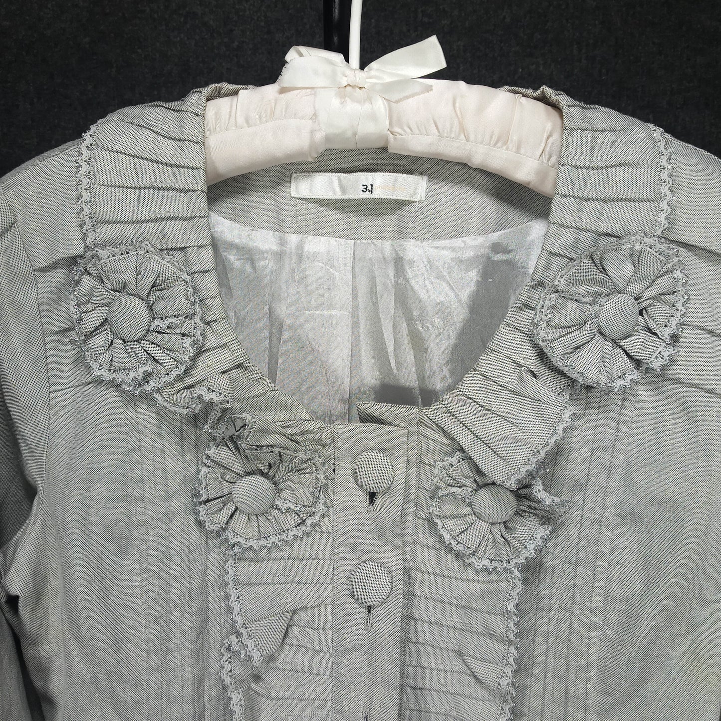 Silver and Grey Medium Length Vintage Coat by 3.1 Phillip Lim