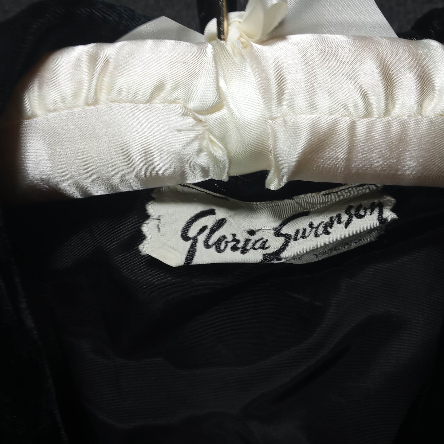 1960's Black Velvet Short Coat with Large Collar by Gloria Swanson