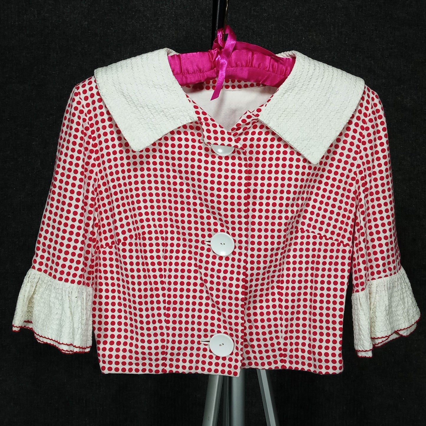 1950's Red and White Check Cotton Short Jacket