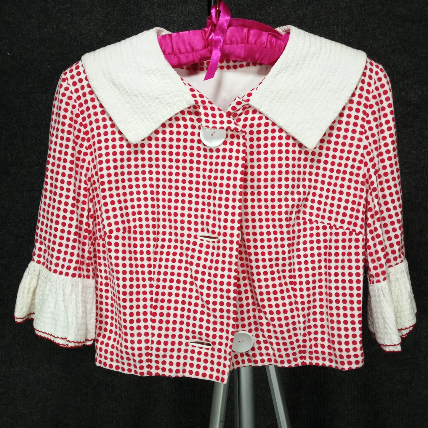 1950's Red and White Check Cotton Short Jacket
