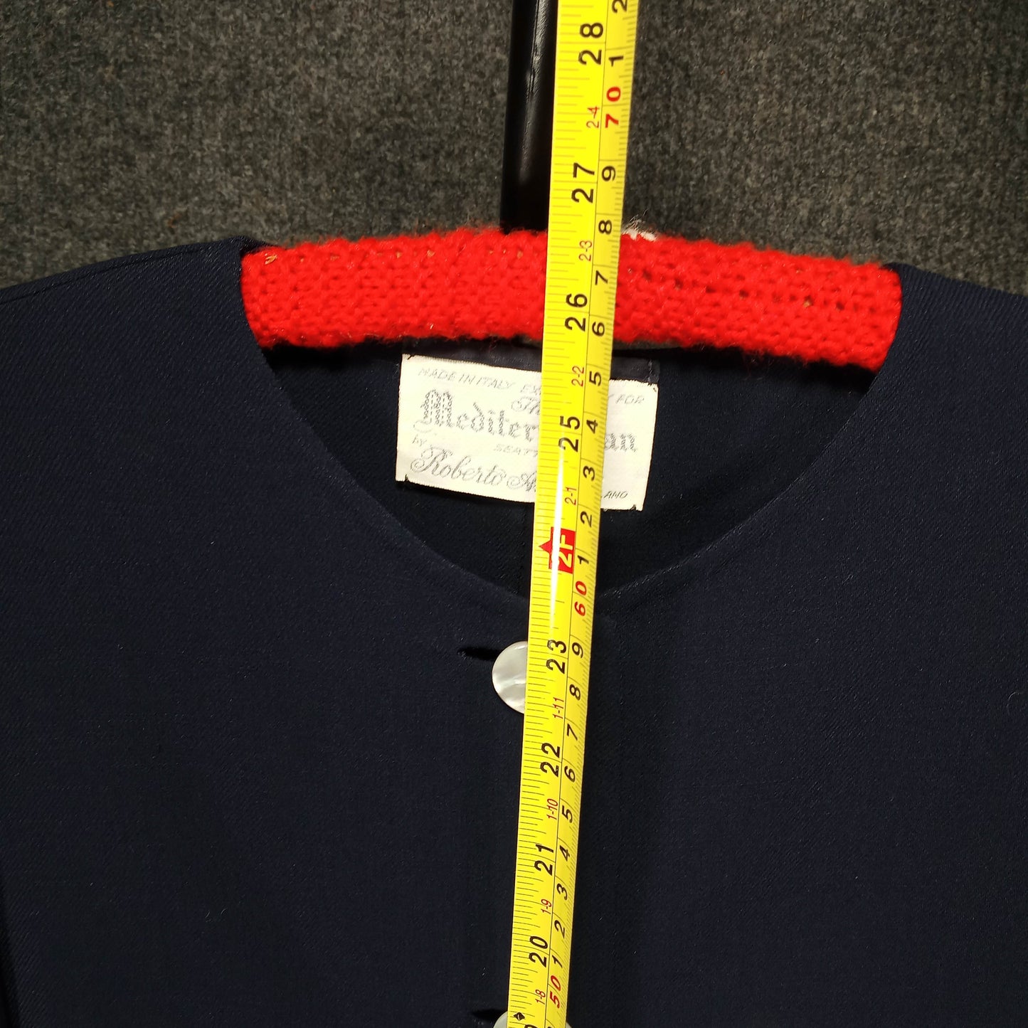 1980's Navy Blazer with Large White Buttons by Roberto Avolio of Milan