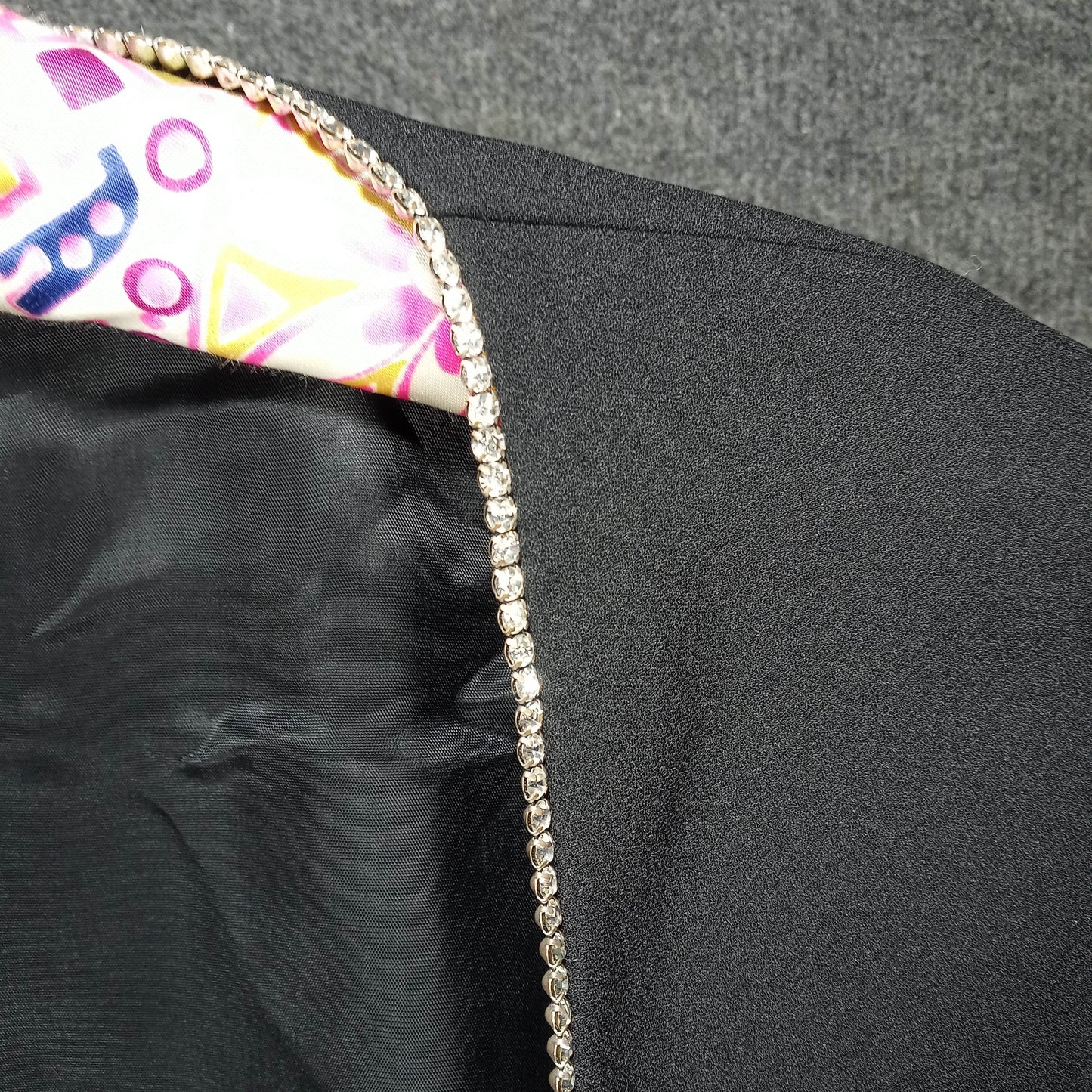 1970's Black Rayon Bolero with Rhinestone Trim