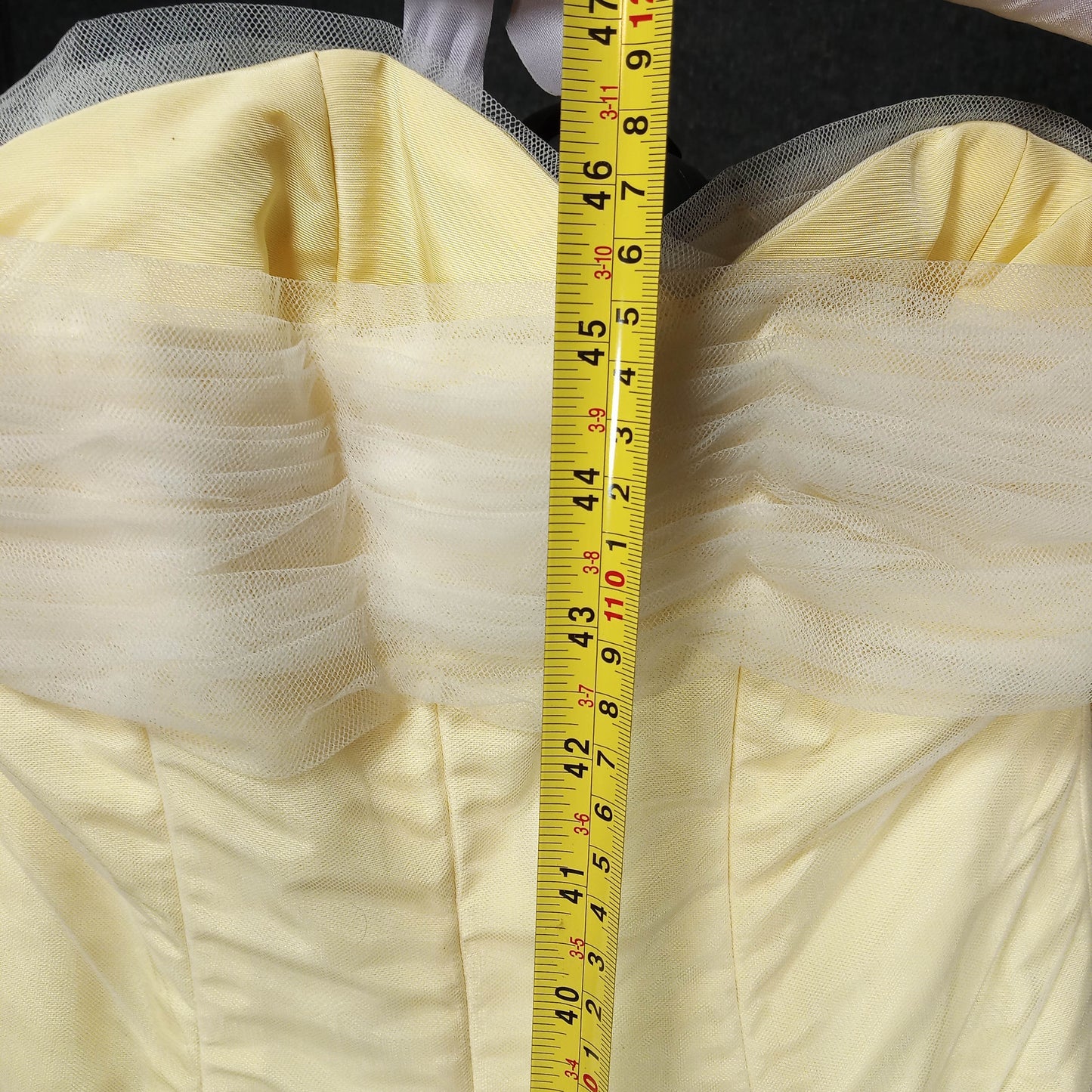 1950s Yellow Chiffon w/lace Sequin Bodice Tule Covered Skirt Cupcake Dress