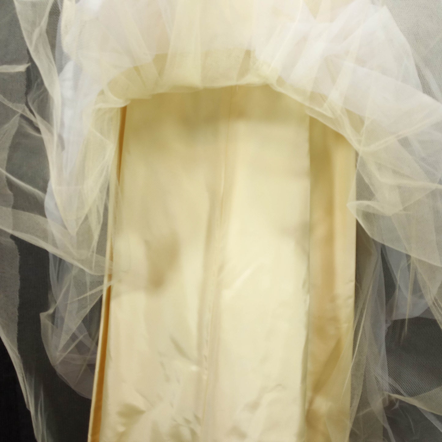 1950s Yellow Chiffon w/lace Sequin Bodice Tule Covered Skirt Cupcake Dress
