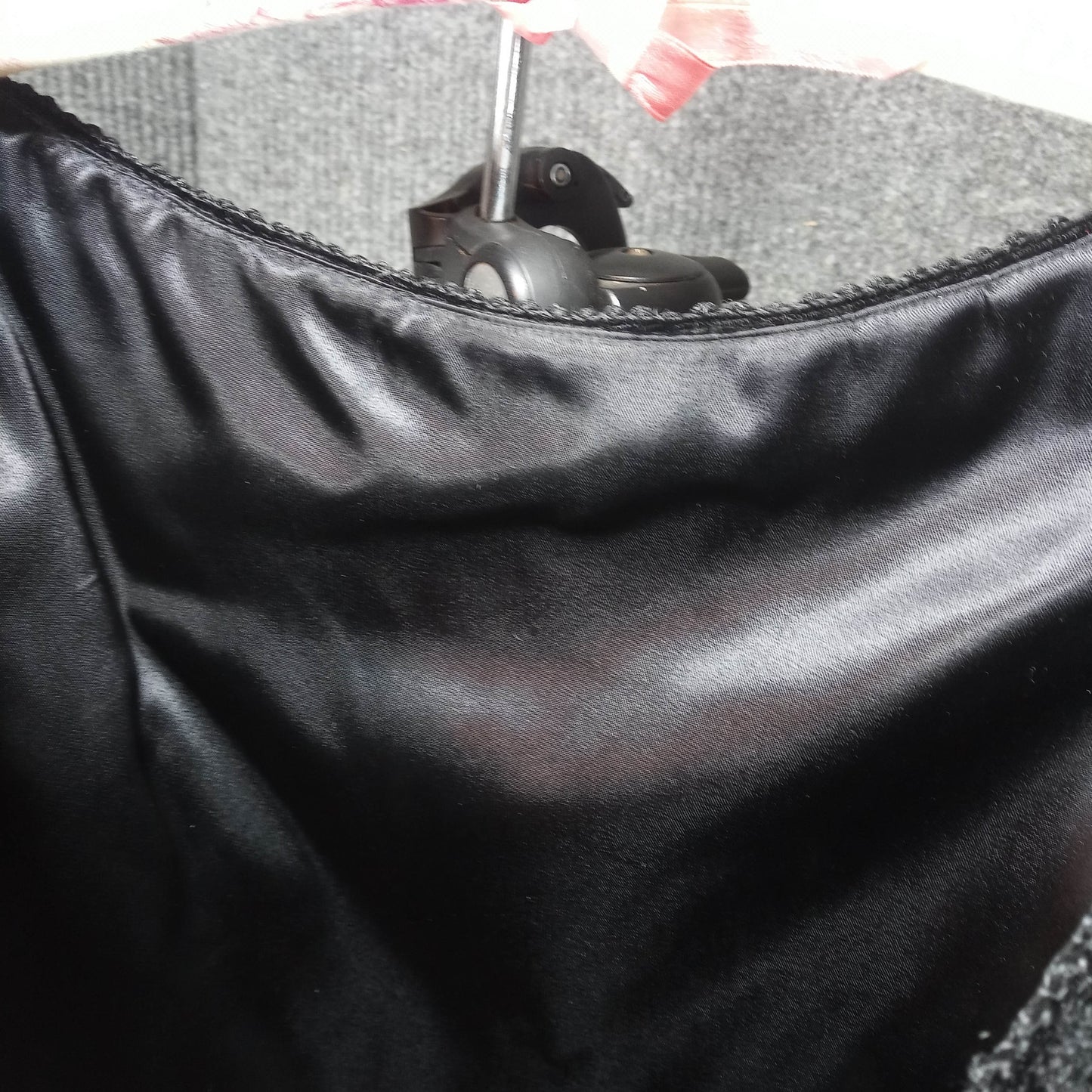 1950's Black Velvet Wiggle Dress with Dangle Ball Trim by Sandra Sage