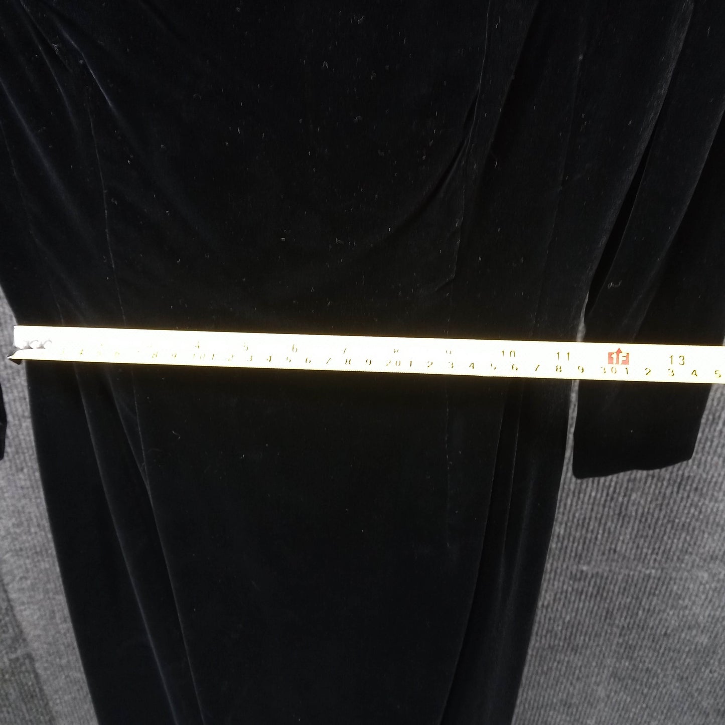 1950's Black Velvet Wiggle Dress with Dangle Ball Trim by Sandra Sage