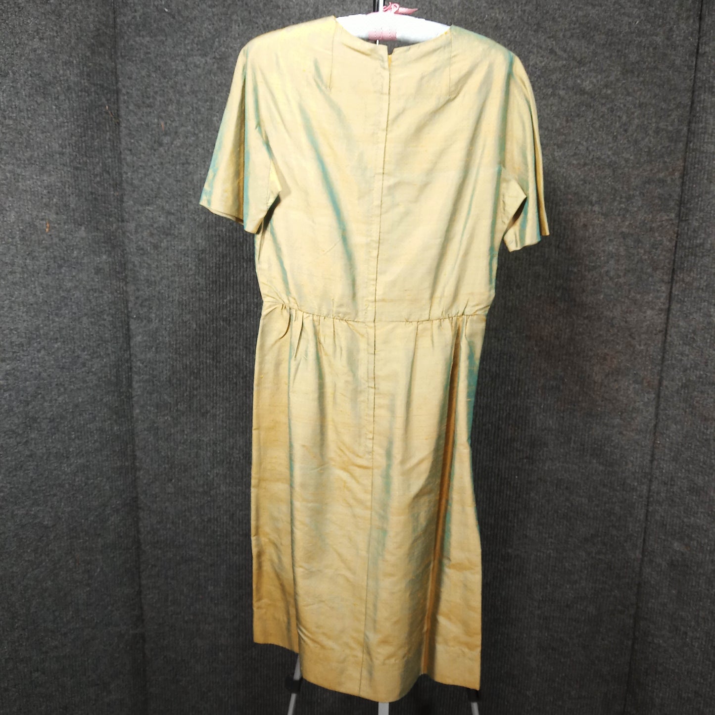 1950's Chartreuse Raw Silk Wiggle Dress