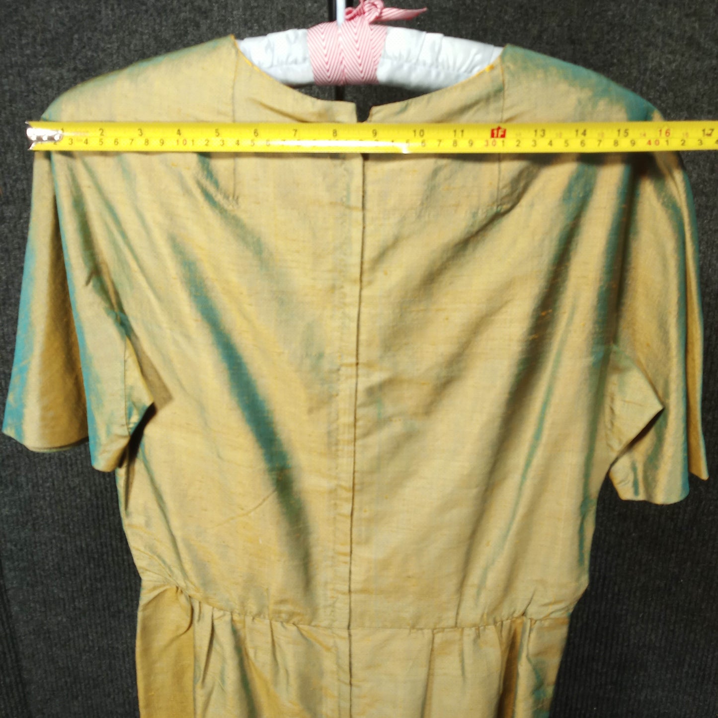 1950's Chartreuse Raw Silk Wiggle Dress
