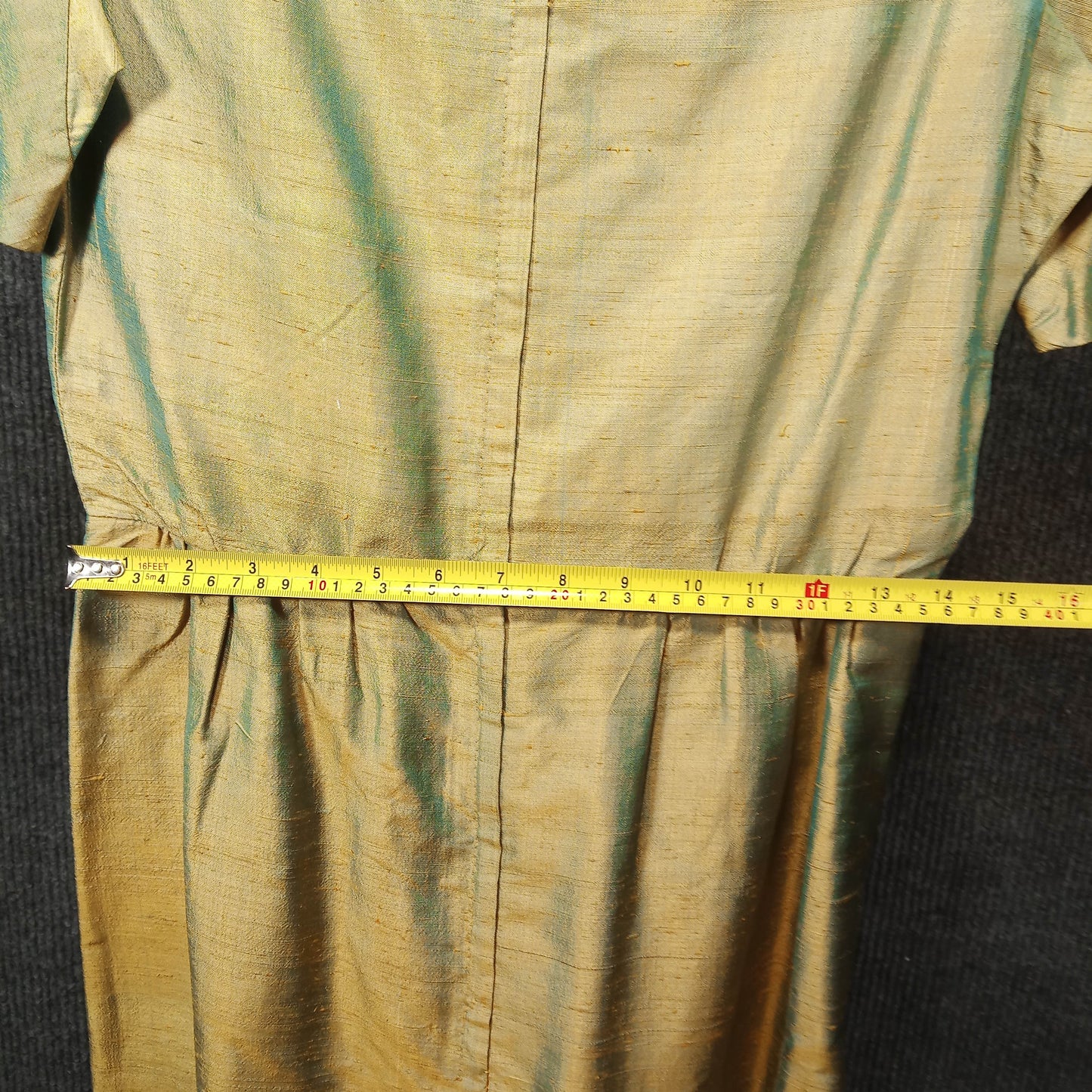 1950's Chartreuse Raw Silk Wiggle Dress