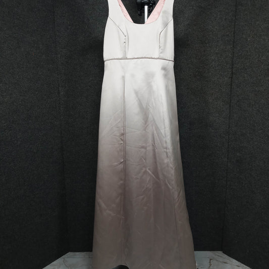 1960s Vintage Champagne Satin Column Dress with Rosettes by House of Bianchi