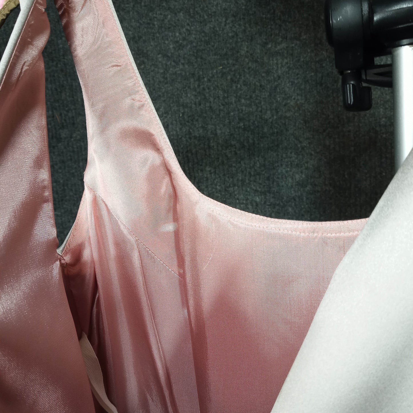 1960's Champagne Satin Column Dress with Rosettes by House of Bianchi
