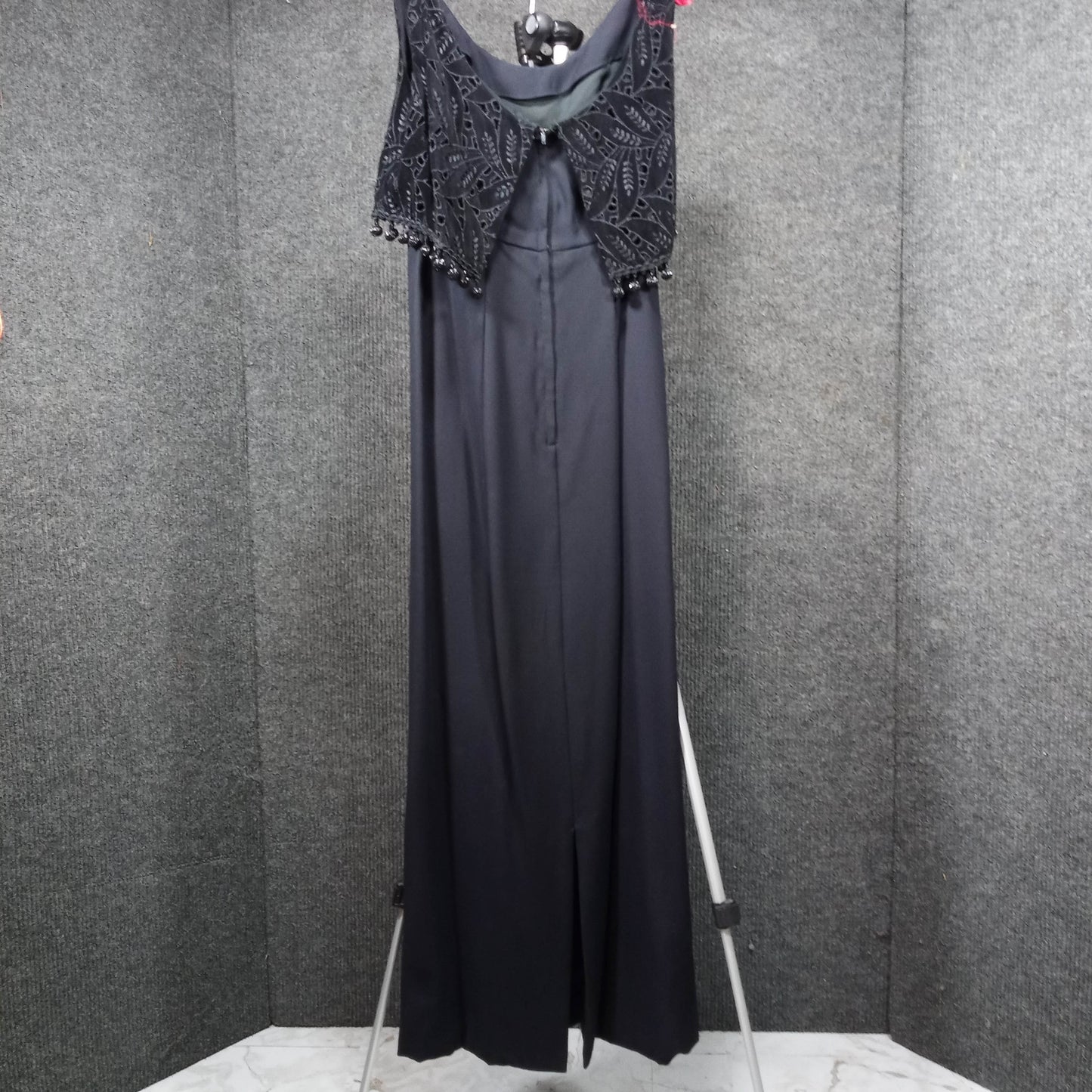 1950's Black Rayon Velvet Bodice Dingle Ball Dress by Best & Co, 5th Ave