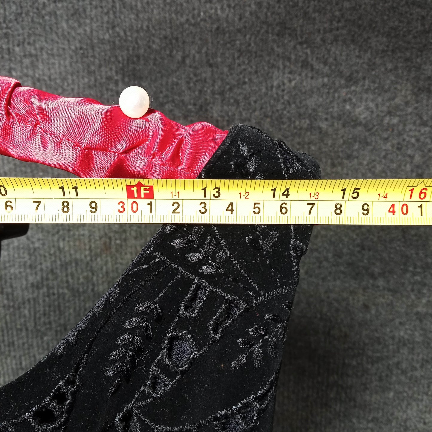 1950's Black Rayon Velvet Bodice Dingle Ball Dress by Best & Co, 5th Ave