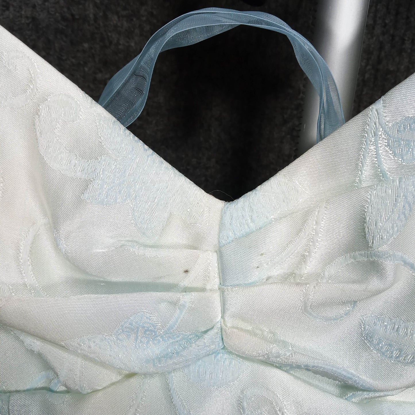 1970's Pale Blue Mermaid Tulle Trim Dress