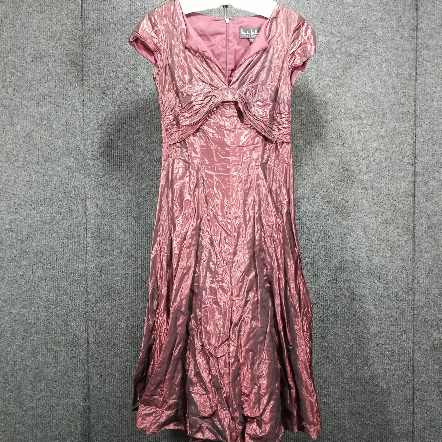 1960's Burgundy Taffeta Textured Dress by Nicole Miller