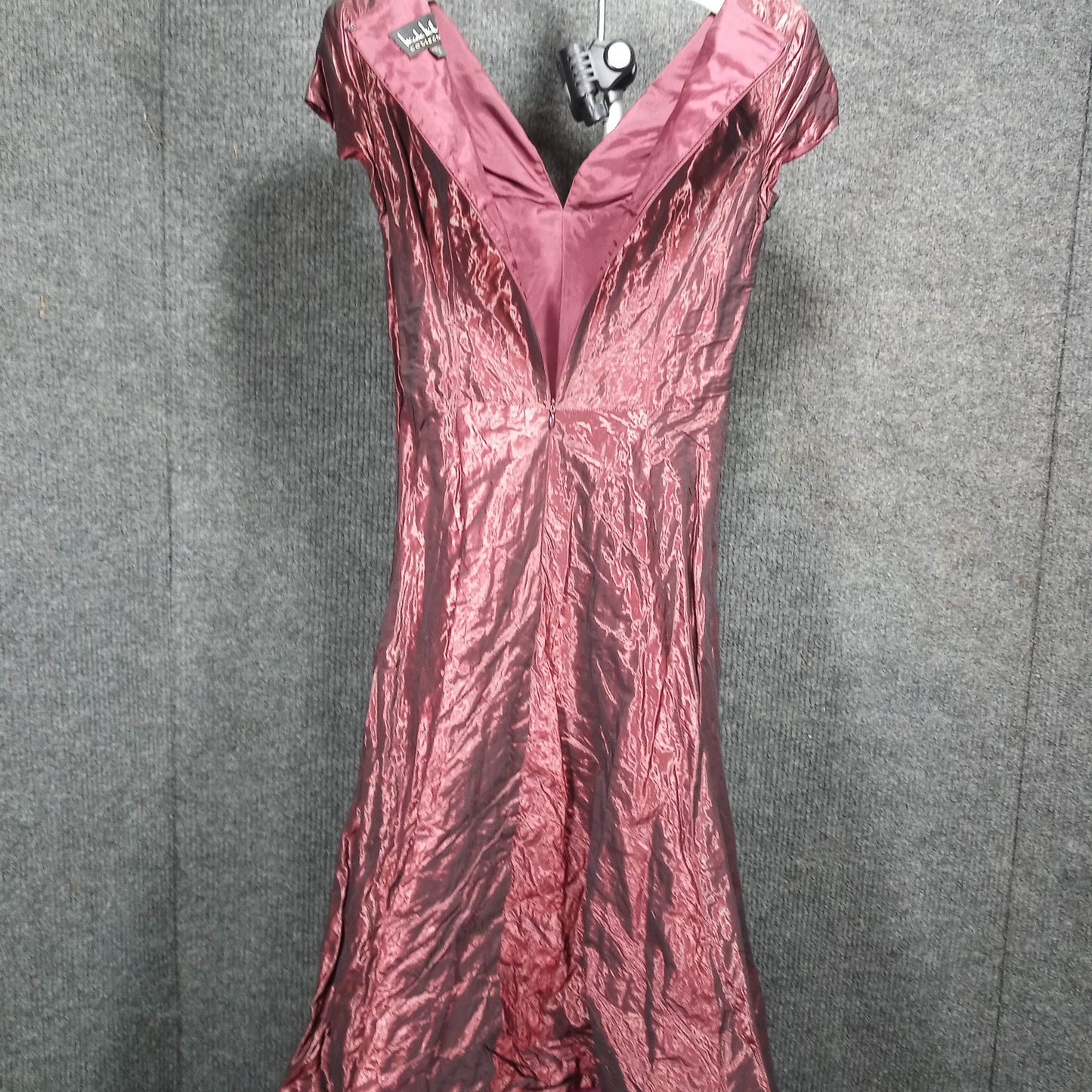 1960's Burgundy Taffeta Textured Dress by Nicole Miller