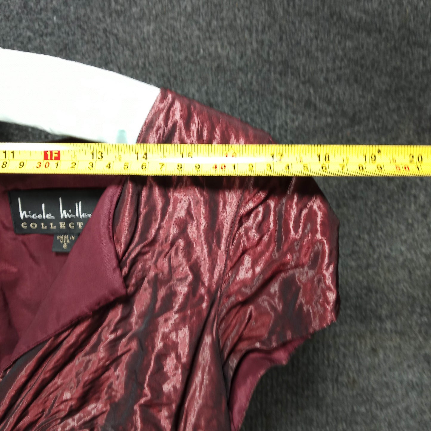 1960's Burgundy Taffeta Textured Dress by Nicole Miller