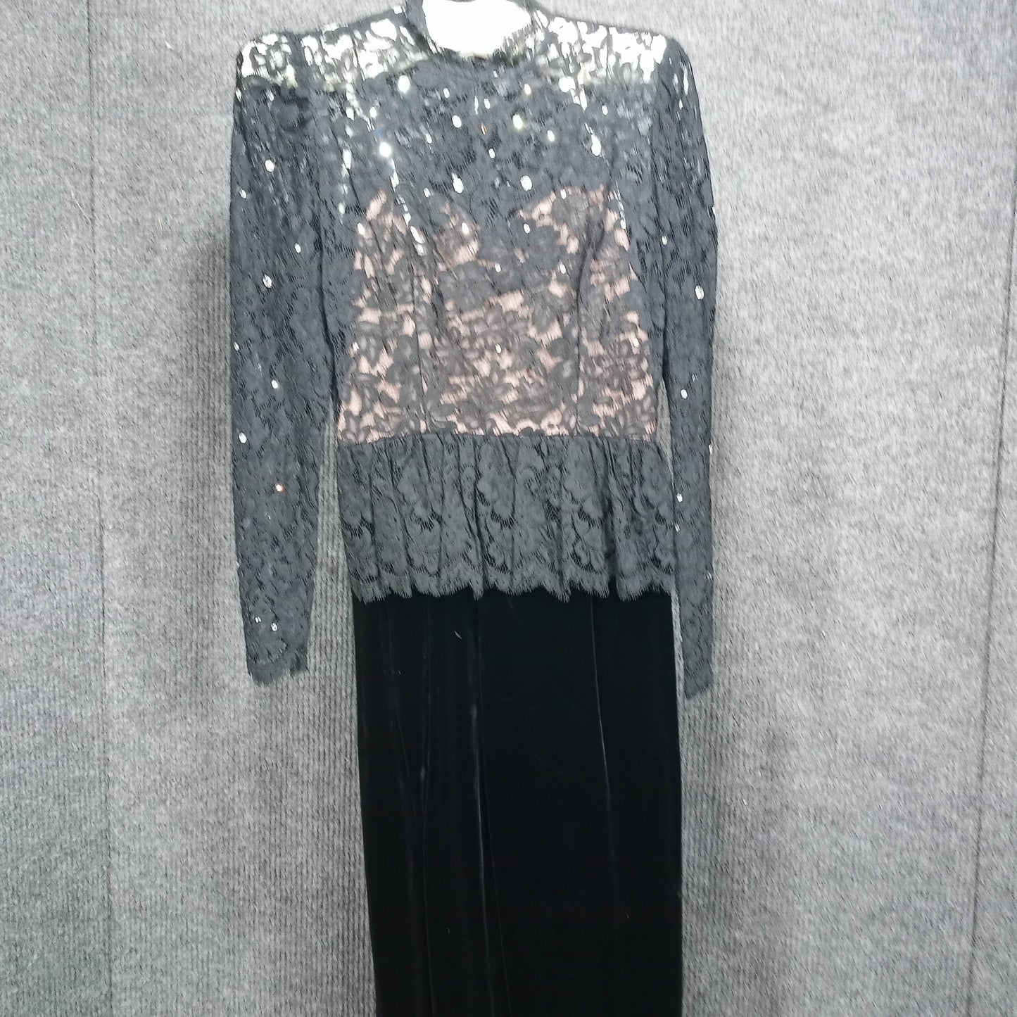 1950's Black Faille Box-Pleat Waist Detail Circle Dress by Lily Rubin