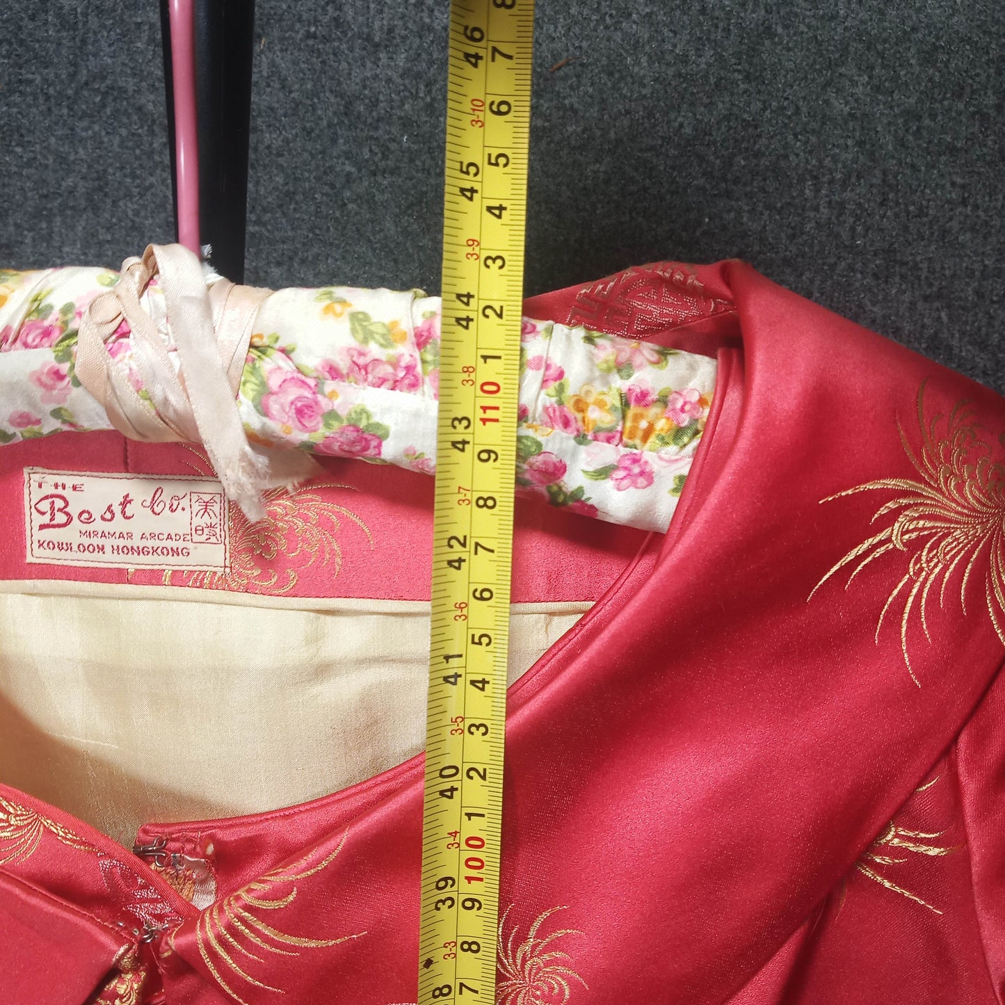 1950's Coral Silk Damask Wiggle Dress with Coat by Best Co