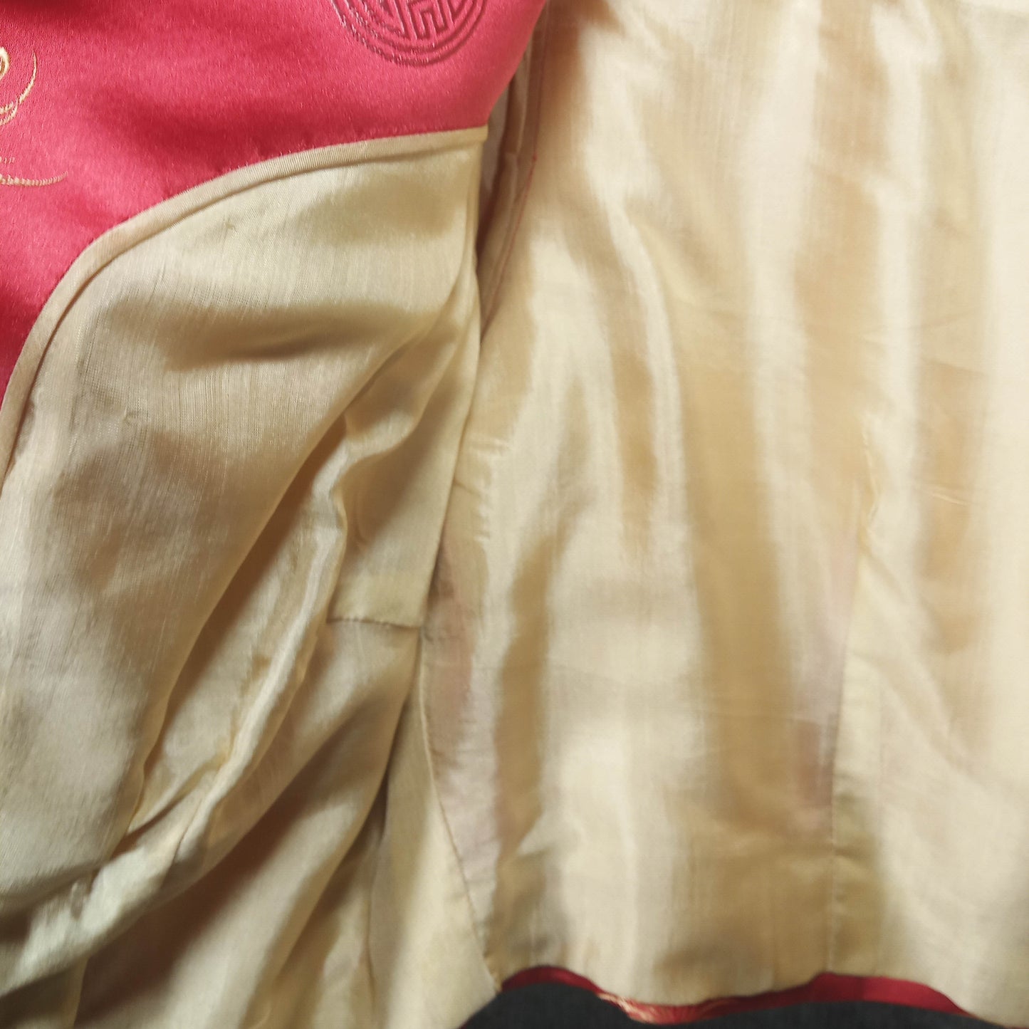 1950's Coral Silk Damask Wiggle Dress with Coat by Best Co