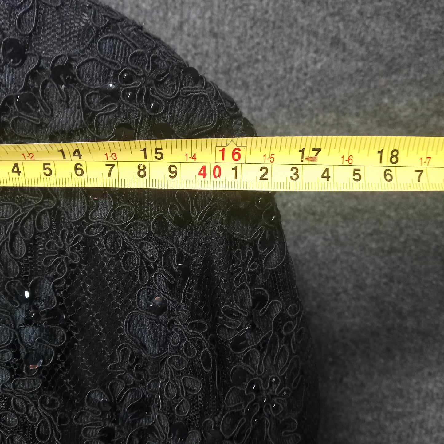 1950's Black Rayon Lace Beaded Long Sleeve Wiggle Dress