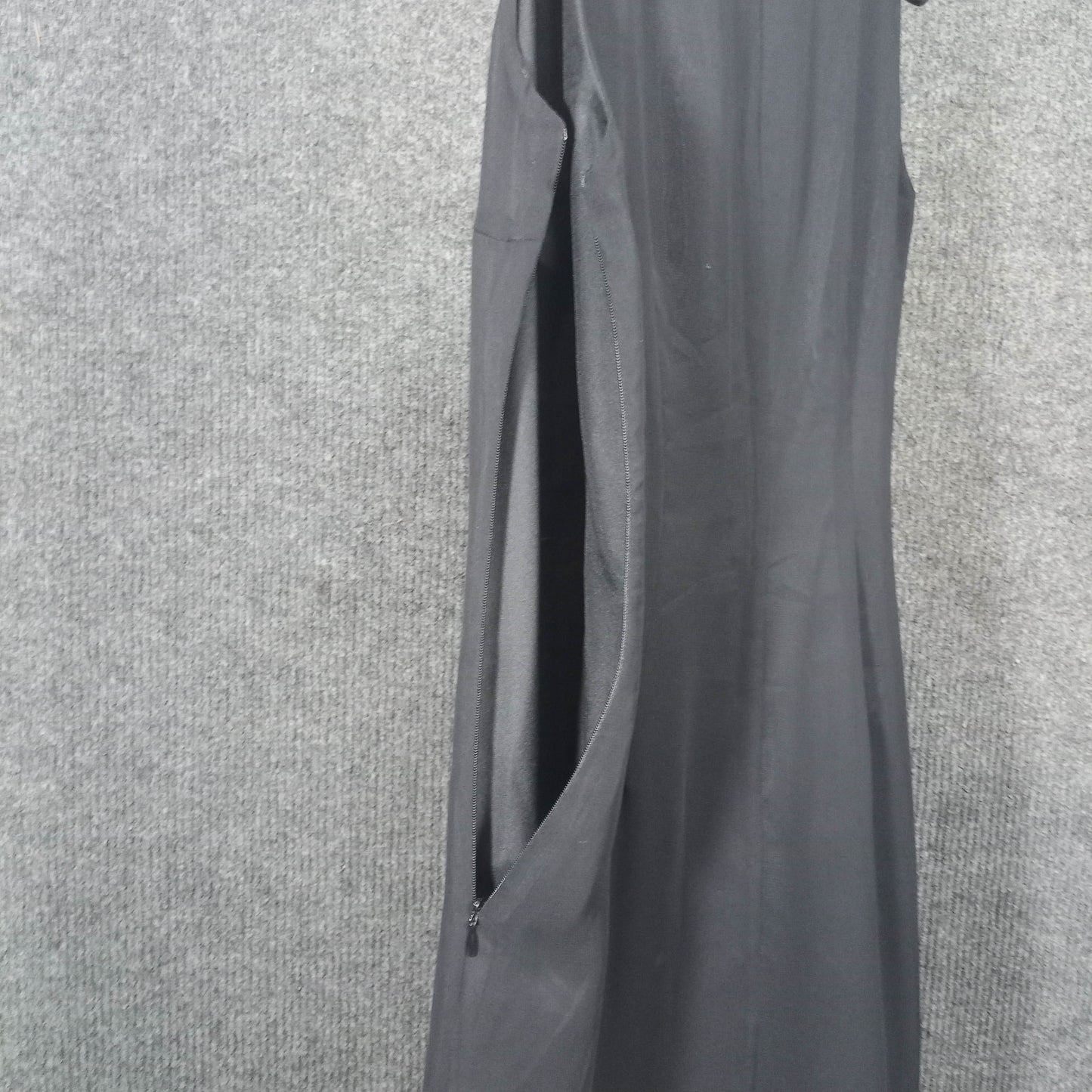 1960's Black Chiffon Shift with Black Bead Fringe Detail