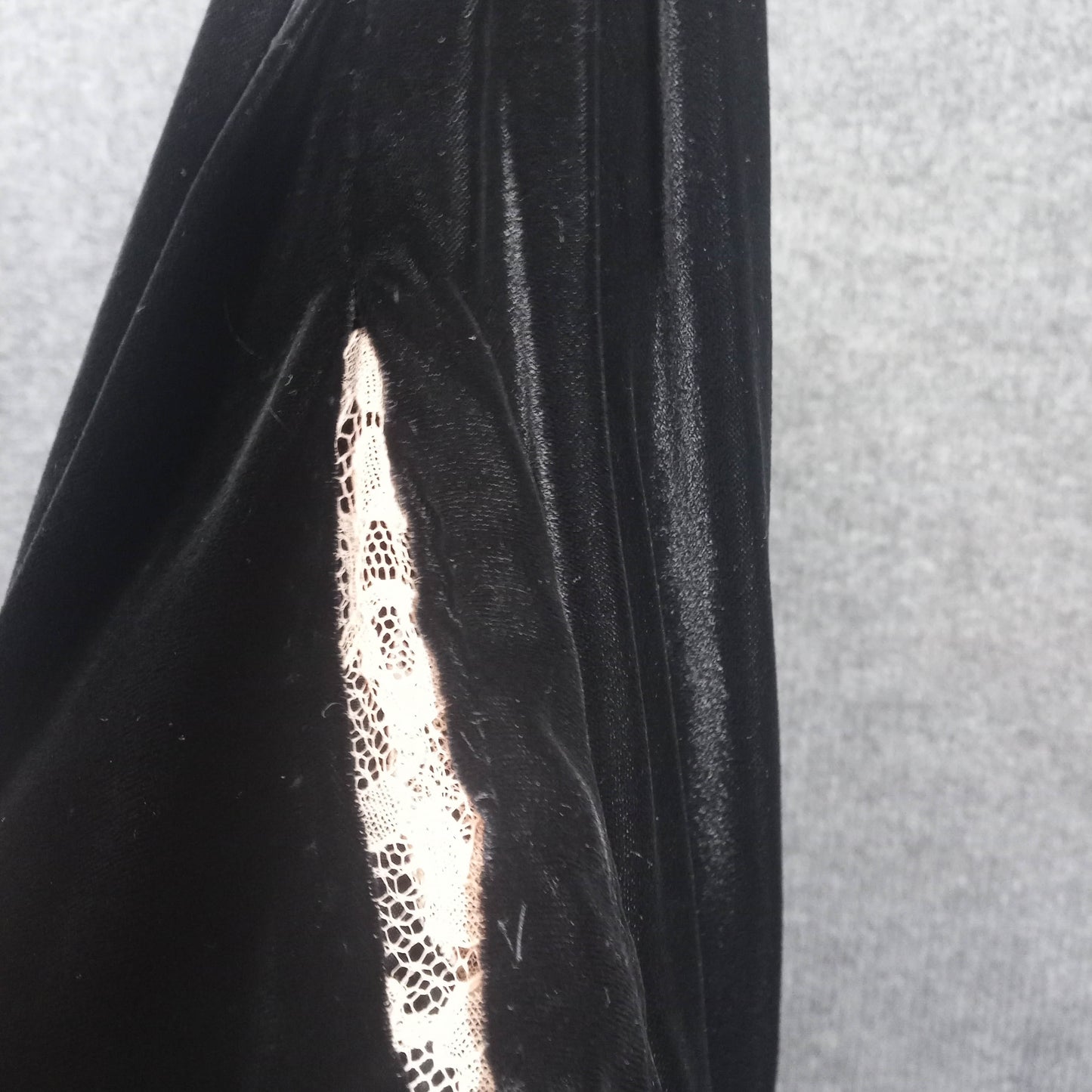 1920's Vintage Black Silk Velvet Drop Waist Flapper Dress